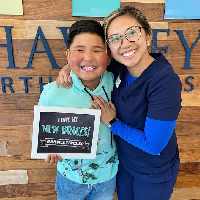 Ashley’s son, Maze, got his braces put on by mom!! And purple for the win.